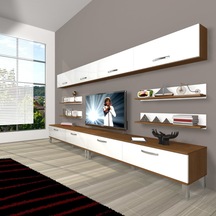 Decoraktiv Eko 360y Slm Krom Ayaklı Tv Ünitesi Tv Sehpası Ceviz