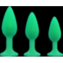 X-sense Parlak Yeşil Jel Dokulu 3 Farklı Ölçüde Anal Plug Set