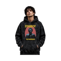 Sevbano The Weeknd Starboy Rapper Şarkıcı Baskılı Unisex Oversize Premium Siyah