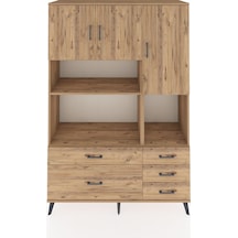 Hyperion Dolap 8 Raflı 5 Çekmeceli 3 Kapaklı 132x44x195 Çam-çam/çam Atlas Çam/atlas Çam