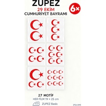 Baskı 29 Ekim Cumhuriyet Bayramı Ay Yıldız Transfer Seti 6 Film 27 Motif - 931664378