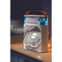 3'ü 1 Arada Soğuk Buharlı Nemlendirici Masaüstü Vantilatör Usb Fan Gece Lambası 600ml