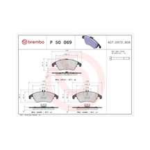 Brembo P50069 On Fren Balatasi A0004200105 A0004209004 A0054201020