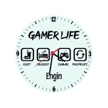 Gamer Life Oyuncuya Hediye Isimli Duvar Saati Gamer Life Oyuncuya Hediye Isimli Duvar Saati