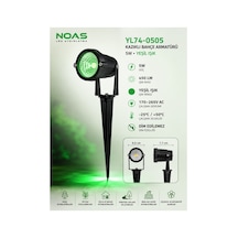 Yl74-0505 5w Led Kazıklı Bahçe Armatürü Yeşil Işık 450 Lümen Dış Mekan Peyzaj Ağaç Bitki Aydınlatma Spotu - 920247286 Diğer