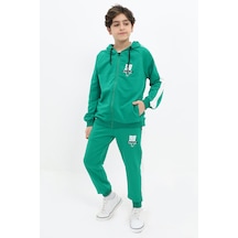 Toontoy Kids Toontoy Erkek Çocuk Baskılı Eşofman Takım Koyu Yeşil