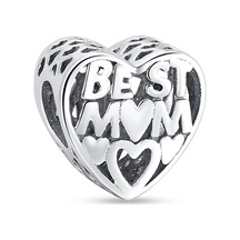 Fubena Best Mom Kalp Charm Gümüş