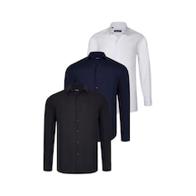 Üçlü Set G726 Dewberry Gömlek-siyah-beyaz-lacivert Siyah-beyaz-lacivert