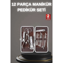 12 Parça Paslanmaz Çelik Kompakt Ve Taşınabilir Manikür Makası Tırnak Makası 30794331
