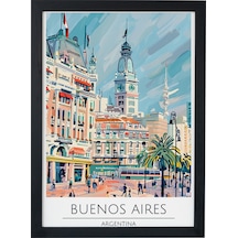 Caracas Venezuela Travel Poster Ahşap Çerçeveli Dekoratif Duvar Tablosu