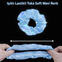 Soft Mavi Renk Led Işıklı Lastikli Saç Tokası - 3 Modlu Festival &amp Parti Saç Tokası