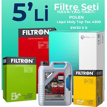 Filtron Mercedes B180 Dizel Filtre Bakım Seti Liqui Moly Motor Yağlı (2013-2018) 5 Li -