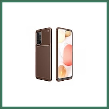 En-cag Samsung Galaxy A52 Uyumlu Kılıf Auto Focus Karbon Kapak - Kahverengi Bss