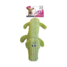 Peluş Timsah Köpek Oyuncağı Yeşil 32x17x9 Cm Çok Renkli