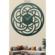 Sarmal Metal Duvar Saati - Yosun Yeşili - 30 X 30 Cm Yeşil