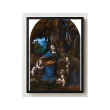 Rönesans Leonardo Kayalıklar Madonnası Çerçevesiz Poster 21x30 Cm A4 Tablo Rönesans Klasik Sanat