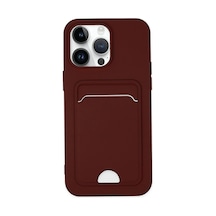 Apple İphone Uyumlu 14 Pro Kılıf Kelvin Kartvizitli Silikon - Bordo Çok Renkli