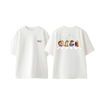 Thewert The Masters Tasarım Sırt Baskılı Pamuk Beyaz Oversize T-shirt