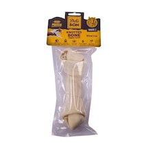 Delibon Deri El İşi Düğüm Doğal Kemik Köpek Ödülü Beyaz 21 CM