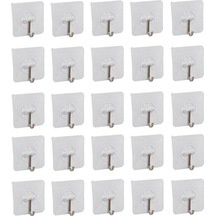25 Adet Kendinden Yapışkanlı Şeffaf Askı Metal Kancalı Askılık Plastik Turuncu Tr Diğer
