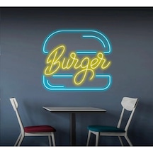 Burger Yazılı Ve Şekilli Neon Tabela Sarı