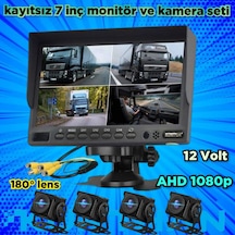 Kayıtsız 7 İnç Monitör Ve 4 Adet Ahd 180'' Açılı Kamera 12 Volt