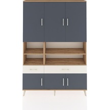 Arges Dolap 8 Raflı 2 Çekmeceli 6 Kapaklı 132x30x195 Çam-antr... Çam