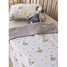 Lizayn Home Waffle Müslin Pike Örtü 100x100 & Yastık Kılıfı 35x45 Pamuk Oeko-teks Sertifikalı