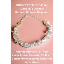 Esmer Sedef Doğal Taş Kırık Taş Bileklik Gerçek Pirinç Kaplama Uzatma Zincirli Sertifikalı Bileklik Asetat Kutu Asetat Kutu