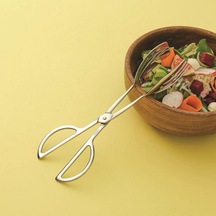 Hisar Ay Salata Servis Çatal Maşası - Makas Maşa Paslanmaz Çelik