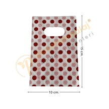 Bordo Yuvarlak Desenli Takı Poşeti 10x15 Cm Hediyelik