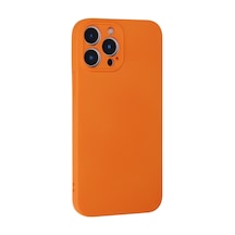 İphone 13 Pro Max Kılıf Nano İçi Kadife Silikon - Turuncu