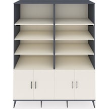 Kronos Gardrop 10 Raflı 4 Kapaklı 176x59x221 Antrasit-aytaşı Aytaşı
