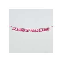 Sözümüze - 782 - Hoşgeldiniz Keçe - Kmrsfres - Yazı Pembe 8