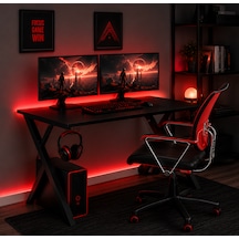Rgb Led Aydınlatmalı Oyuncu Ve Çalışma Masası Kumandalı 7 Renk Işıklı Bilgisayar Masası Mat Siyah