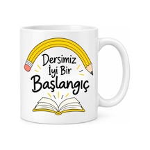 Bezos Dersimiz İyi Bir Başlangıç Tasarımlı Porselen Kupa - Model 579 Rengaren