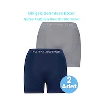 Uniquetrenders Erkek Dikişsiz/seamless Nefes Alabilen Boxer 2'li Set Gri - Lacivert