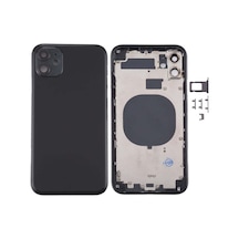 Apple Uyumlu iPhone 11 Kasa Boş Sim Kart Tepsisi Ve Yan Tuşlar Ve Kamera Lensi Siyah