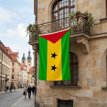 São Tomé Ve Príncipe Bayrağı Premium Raşel Kumaş 150x225 Cm Diğer