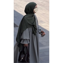 Qalortex Scarf Premium Pamuklu Jakar Şal-haki