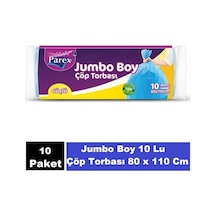 Güçlü Çöp Poşeti Jumbo Boy 80 X 110 Cm 10 Lu - Mavi X 10 Paket