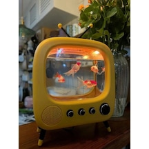 Techtic Tv Şekilli Işıklı Mini Akvaryum Beta Balık Tankı Led