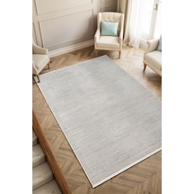 Loya Ly009g Gri Halı Modern Desenli Antialerjik Pamuk Taban Salon Halısı Yatak Odası Koridor