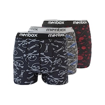 Menbox 3 Adet Likralı Erkek Boxer Karışık Desenli Pamuklu