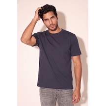 Jsco Erkek Lacivert 6226 0 Yaka Fırçalı 2 İplik T-shirt