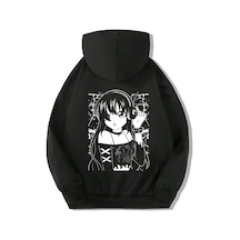 Brz Kids Unisex Çocuk Anime Dark Girl Hoodie-siyah Siyah