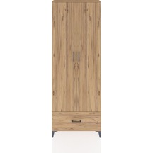 Arges Dolap 5 Raflı Tek Çekmeceli 2 Kapaklı 88x30x243 Çam-çam Çam