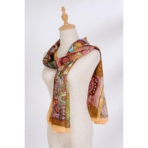 Xiangyun Gazlı Bez Eşarp Dijital Baskı 72x90 Cm. K105343 Beyaz