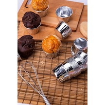 Kağıt Muffin Kek Ve Sufle Kapsülü Metalik Gümüş Silver 10'lu Goldcakes