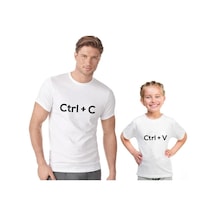 Baba Oğul Kız Ctrl+C Ctrl+V Kombini Tişört Giyim (544653830)
